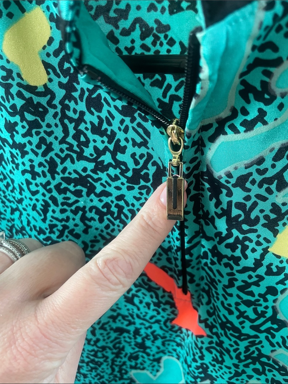 jamie sadock Teal and Black Patterned Top golf top - Picture 3 of 8